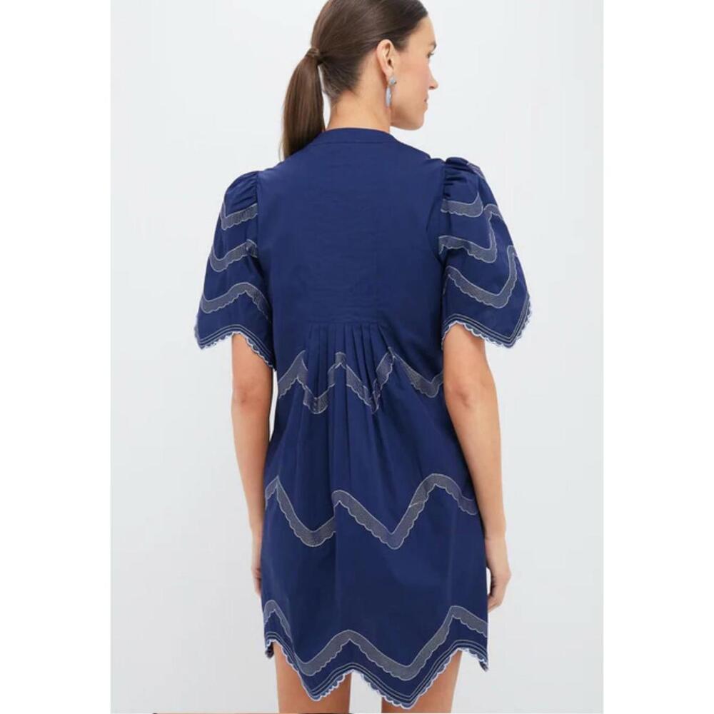 Tuckernuck Hyacinth House Navy Embroidered Weston Mini Dress NWT Small S - Picture 3 of 9